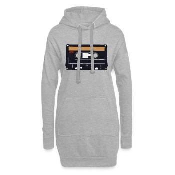 Cassette Retro Idée cadeau - Sweat-shirt à capuche long Femme - gris chiné - Devant