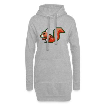 Squirrel Pixel Art Idée cadeau - Sweat-shirt à capuche long Femme - gris chiné - Devant