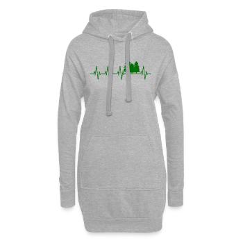 Wald Herzschlag Baum - Hoodie-Kleid - Grau meliert - Vorne