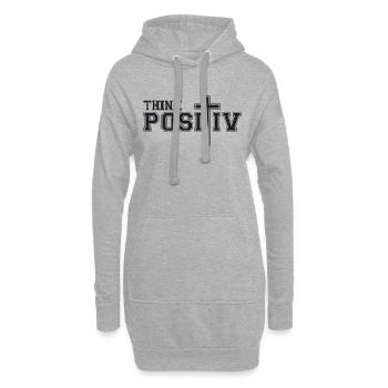 Penser positif - Sweat-shirt à capuche long Femme - gris chiné - Devant