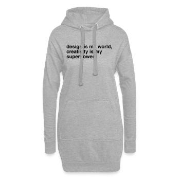 Designer Designerin Design 008 - Hoodie-Kleid - Grau meliert - Vorne
