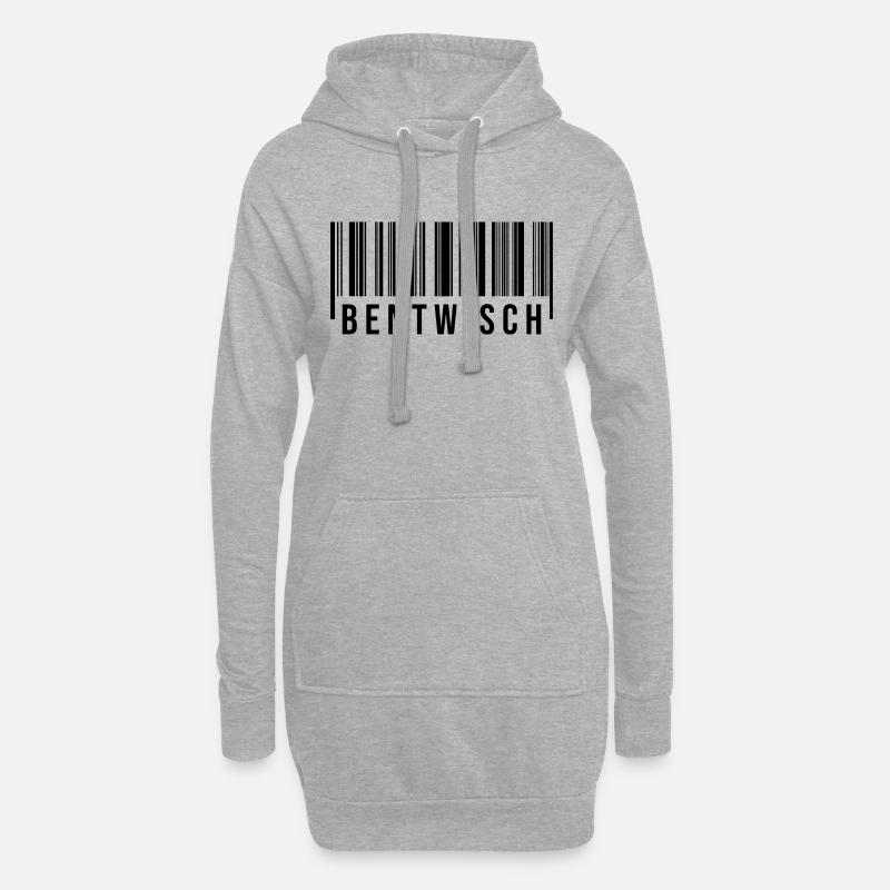 Bentwisch Strichcode - Hoodie-Kleid - Grau meliert