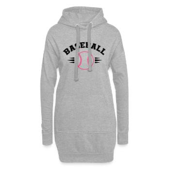 base-ball - Sweat-shirt à capuche long Femme - gris chiné - Devant