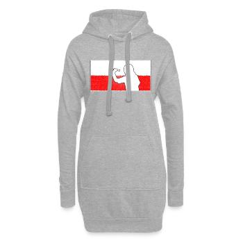 Joueuse de fléchettes femme Pologne - Sweat-shirt à capuche long Femme - gris chiné - Devant