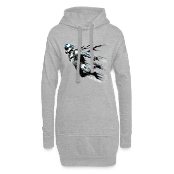 Fallschirmspringer beim Absprung Graffiti Style - Hoodie-Kleid - Grau meliert - Vorne