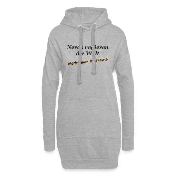 Nerds regieren. Merkt man. Schwarze Schrift. - Hoodie-Kleid - Grau meliert - Vorne