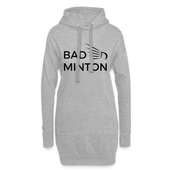 Badminton - Design Noir avec Volant T Shirt - Sweat-shirt à capuche long Femme - gris chiné - Devant
