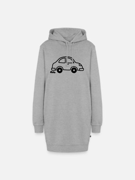 Auto - Hoodie-Kleid - Grau meliert