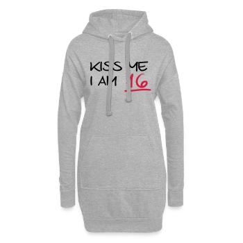 kiss me i am 16 birthday (de) - Hoodie-Kleid - Grau meliert - Vorne