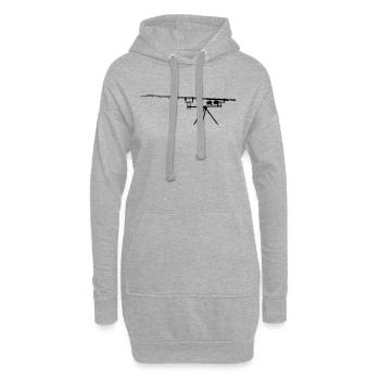 Karpfenangeln / Rod Pod - Hoodie-Kleid - Grau meliert - Vorne