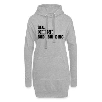 Sex Drugs Bodybuilding - Sweat-shirt à capuche long Femme - gris chiné - Devant