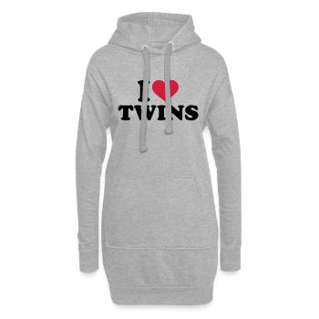 Zwillinge - Hoodie-Kleid - Grau meliert - Vorne