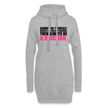 toujours vous-même être Licorne drôle - Sweat-shirt à capuche long Femme - gris chiné - Devant