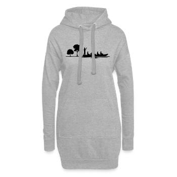 Freizeit - Kahnfahrt - Hoodie-Kleid - Grau meliert - Vorne
