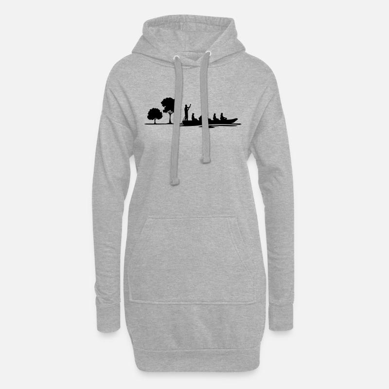 Freizeit - Kahnfahrt - Hoodie-Kleid - Grau meliert