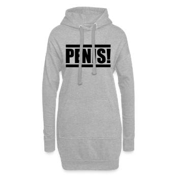 penis design - Hoodie-Kleid - Grau meliert - Vorne