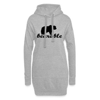 Bär - Hoodie-Kleid - Grau meliert - Vorne