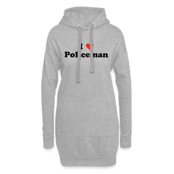 J’aime les policiers - Sweat-shirt à capuche long Femme - gris chiné - Devant