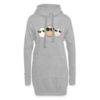 Oeufs,Oeuf,Famille d’oeufs,Famille,Lunettes de soleil - Sweat-shirt à capuche long Femme - gris chiné - Devant