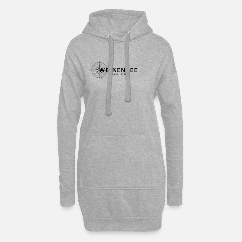 Weißensee Kompass Design - Hoodie-Kleid - Grau meliert
