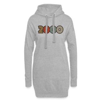 2000 Retro Jahrgang - Hoodie-Kleid - Grau meliert - Vorne