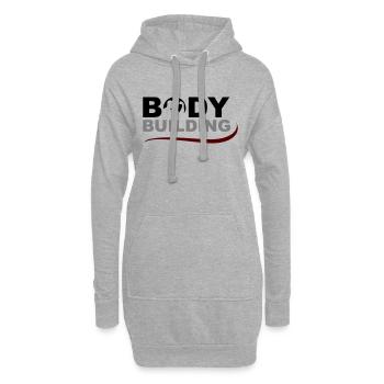 bodybuilding - Sweat-shirt à capuche long Femme - gris chiné - Devant