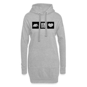 Fête - Sweat-shirt à capuche long Femme - gris chiné - Devant