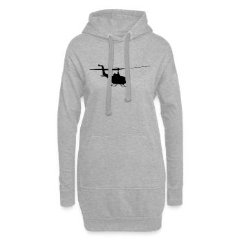 Helicoptère - Sweat-shirt à capuche long Femme - gris chiné - Devant