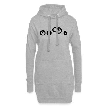 Blaubeeren, Beeren, - Hoodie-Kleid - Grau meliert - Vorne