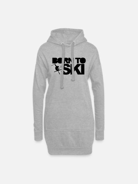 Born To Ski - Hoodie-Kleid - Grau meliert