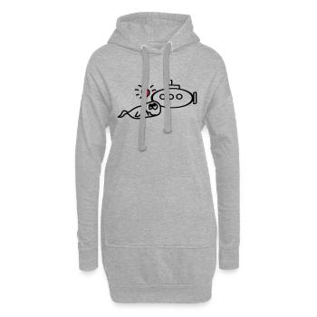 wal liebt uboot - Hoodie-Kleid - Grau meliert - Vorne