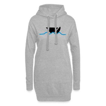 distress_boat - Sweat-shirt à capuche long Femme - gris chiné - Devant
