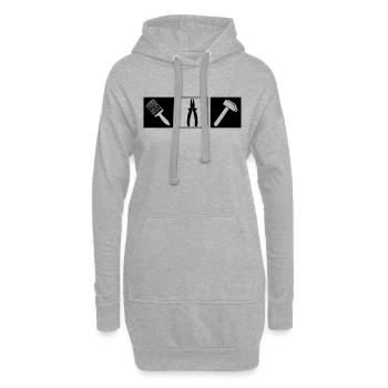 Hausmeister - Handwerker - Hoodie-Kleid - Grau meliert - Vorne