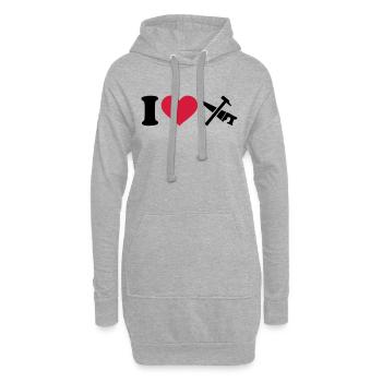 Werkzeug - Hoodie-Kleid - Grau meliert - Vorne