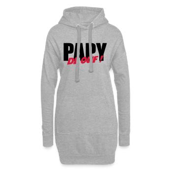 Papy de ouf ! - Sweat-shirt à capuche long Femme - gris chiné - Devant