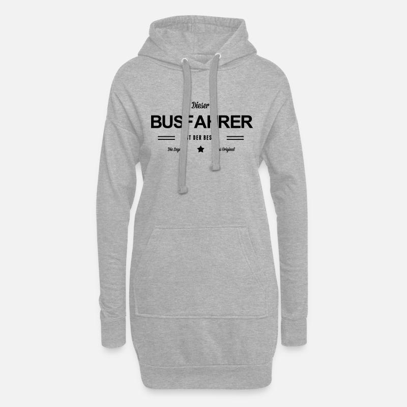 Bester Busfahrer - Hoodie-Kleid - Grau meliert