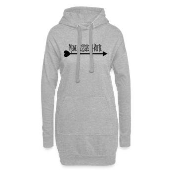 meine_bessere_haelfte_pfeil_rechts - Hoodie-Kleid - Grau meliert - Vorne