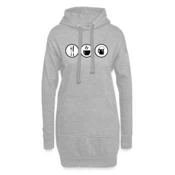 Café Essen Trinken | Cafè Restaurant Bar Logo - Hoodie-Kleid - Grau meliert - Vorne