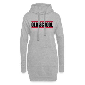 Logo de la vieille école - Sweat-shirt à capuche long Femme - gris chiné - Devant
