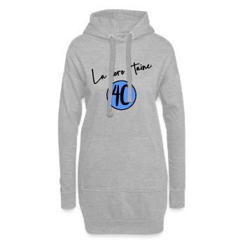 40 ANS. 40e ANNIVERSAIRE. ANNIVERSAIRE 40 ANS - Sweat-shirt à capuche long Femme - gris chiné - Devant