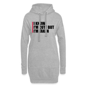 citation mignonne mais prise - Sweat-shirt à capuche long Femme - gris chiné - Devant