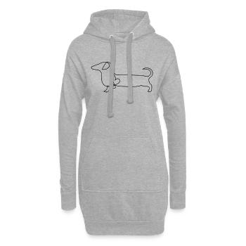 Dackel Zeichnung Hund Geschenk - Hoodie-Kleid - Grau meliert - Vorne