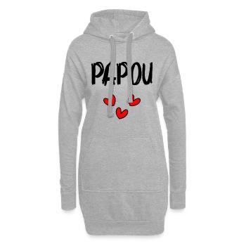 BONNE FÊTE PAPA. PAPA. FÊTE DES PÈRES. BONNE FÊTE - Sweat-shirt à capuche long Femme - gris chiné - Devant