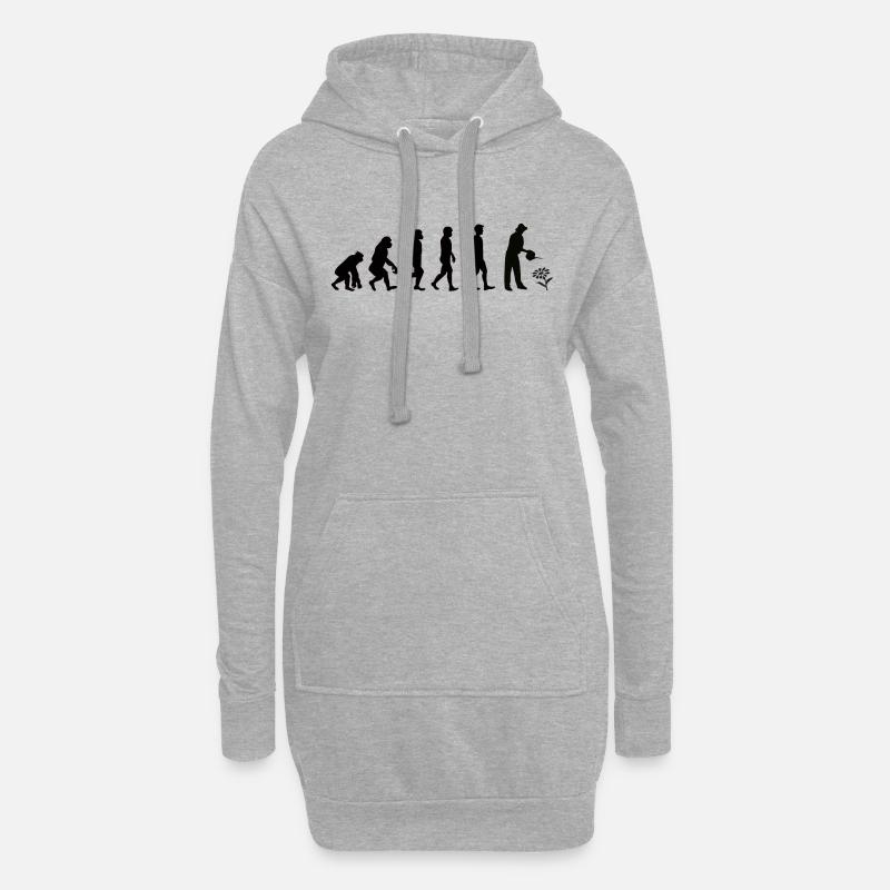Evolution Gärtner schwarz - Hoodie-Kleid - Grau meliert