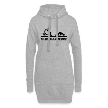 Shit Happens Rollstuhl - Hoodie-Kleid - Grau meliert - Vorne