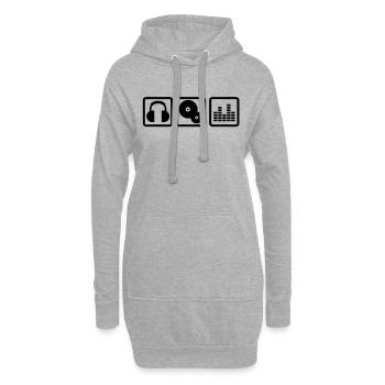 DJ - Sweat-shirt à capuche long Femme - gris chiné - Devant
