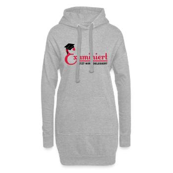 examiniert - jetzt wird delegiert - Sweat-shirt à capuche long Femme - gris chiné - Devant