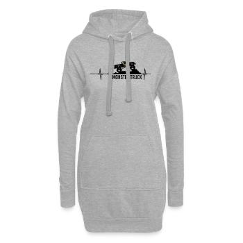 monster truck - Hoodie-Kleid - Grau meliert - Vorne