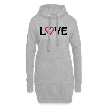 Love - Sweat-shirt à capuche long Femme - gris chiné - Devant