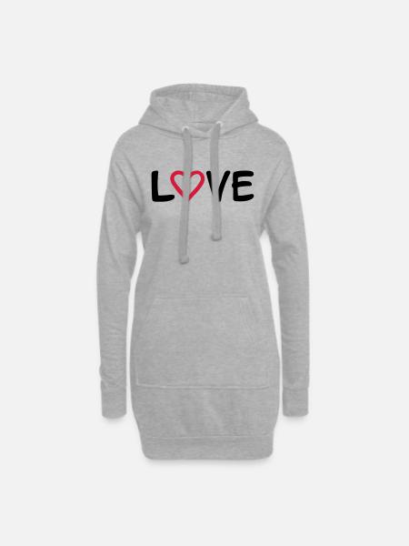 Love - Hoodie-Kleid - Grau meliert